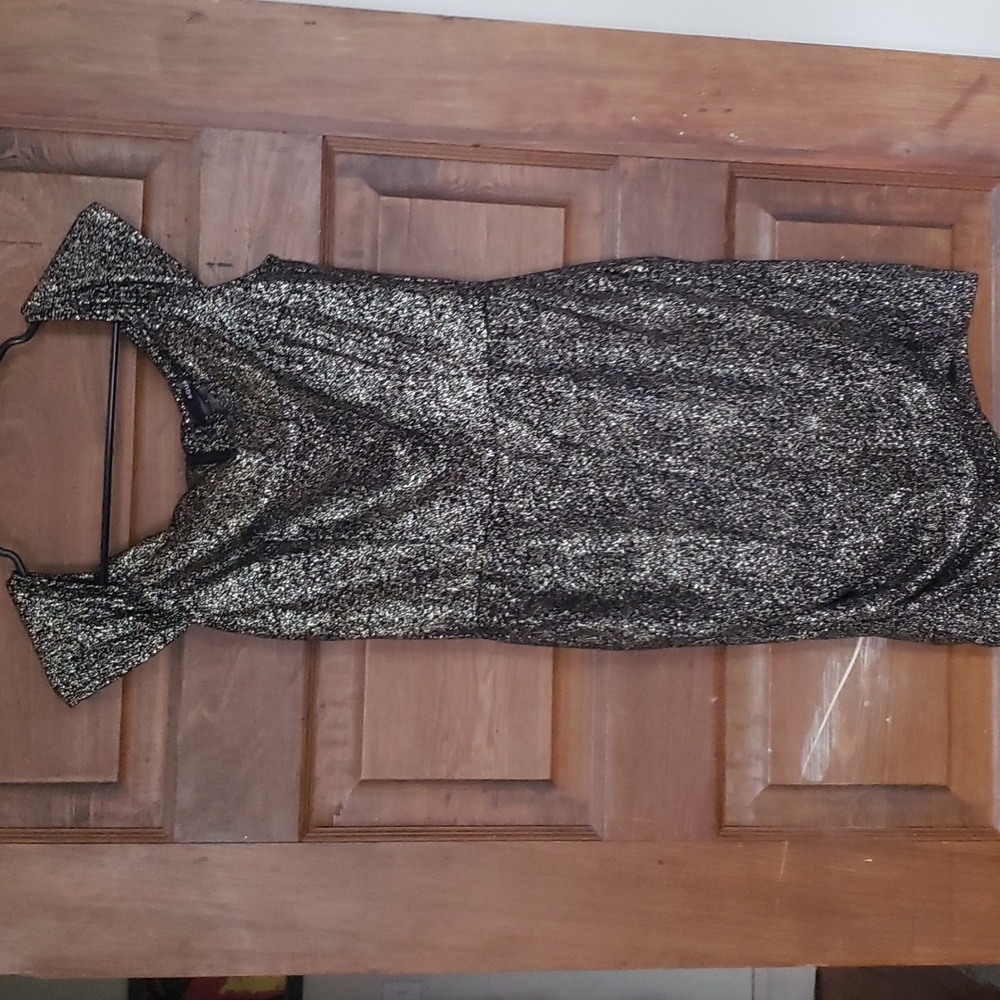 Aqua Off-shoulder Cocktail Dress, M